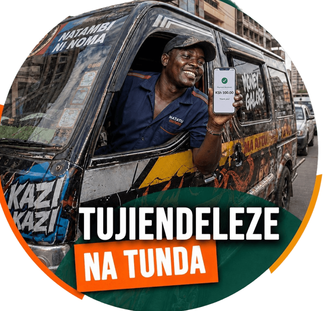 Tujiendeleze na Tunda — a matatu operator receiving a payment