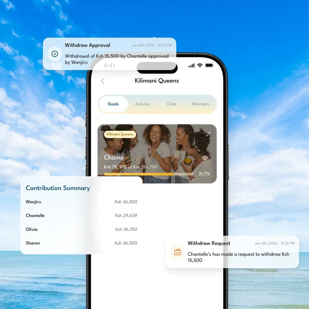 Group investment app screen