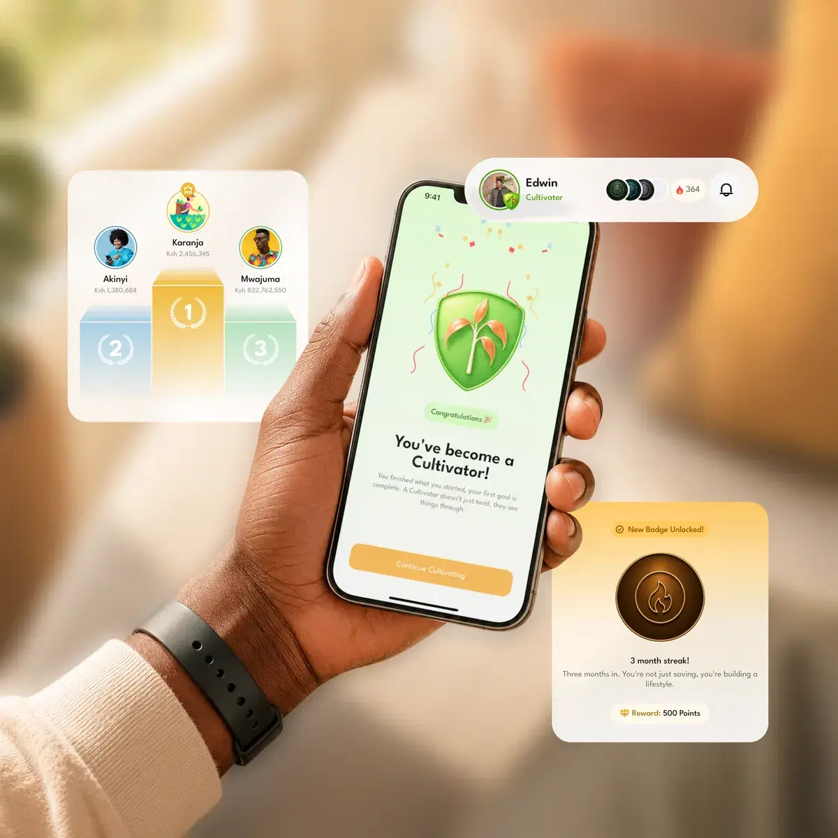 Savings score and progress app preview